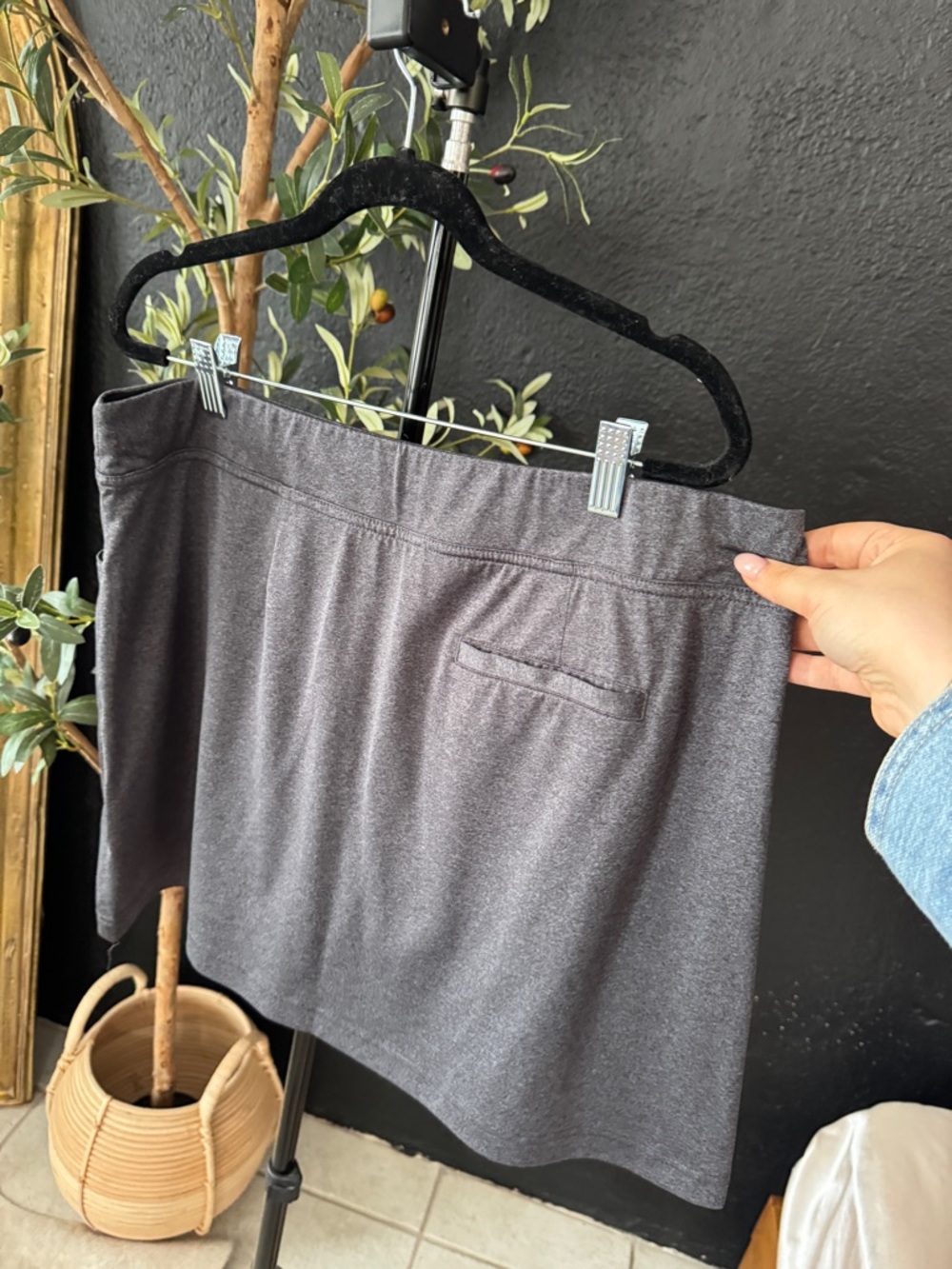 Callaway Charcoal Gray Stretch Knit Mini Skirt